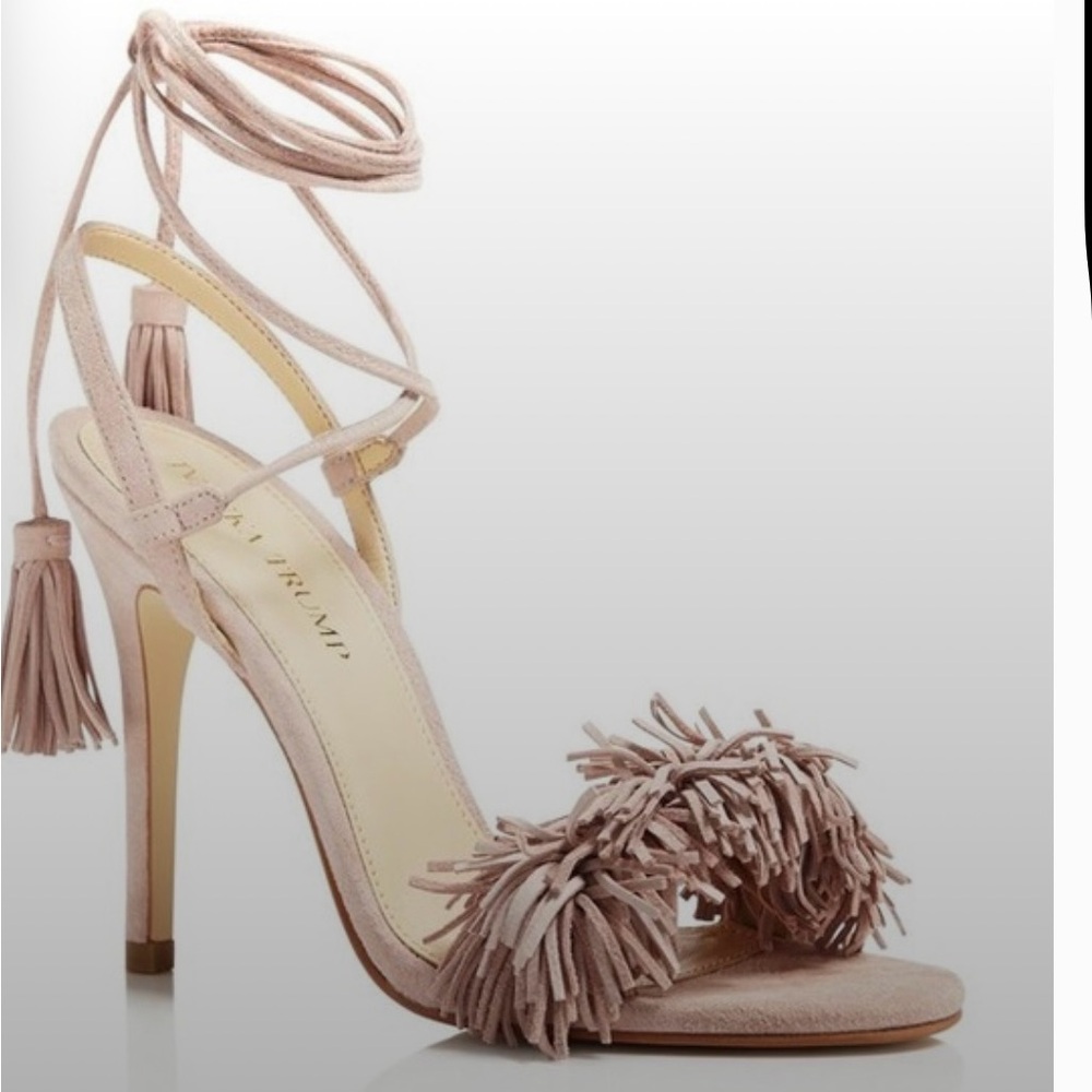 Aquazzura-style Ivanka Trump wild thing Women's Pink Fringe Stiletto Sandals